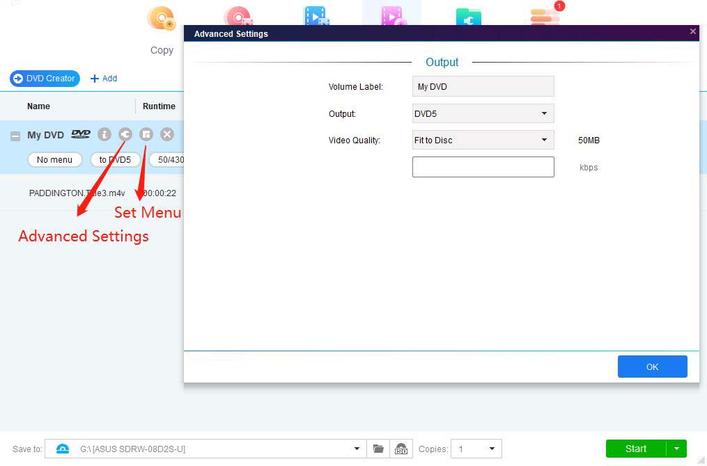 Step2 of create dvd