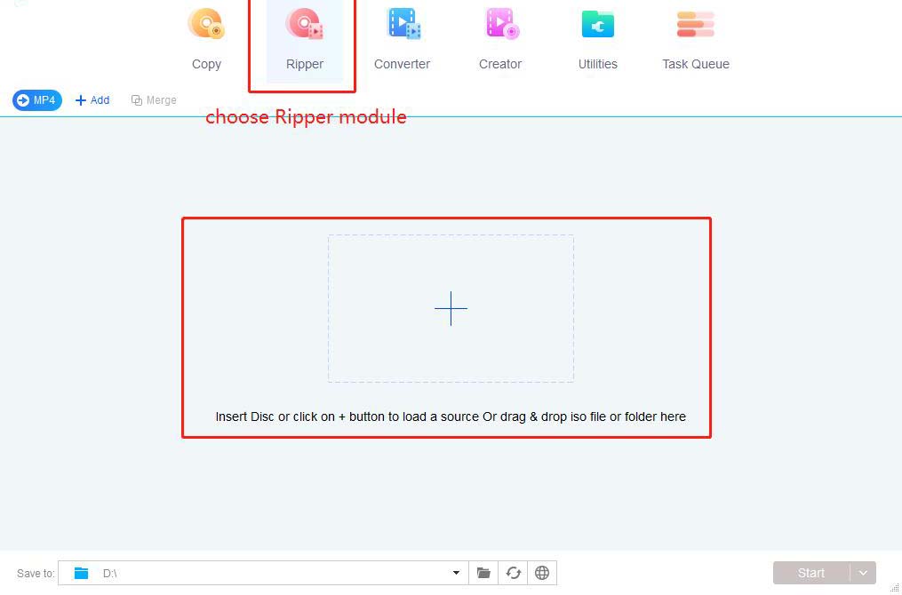 Step1 of ripping and converting DVD to mp4